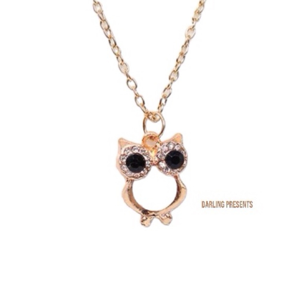Acrylic Owl Necklace Women Color White & Gold